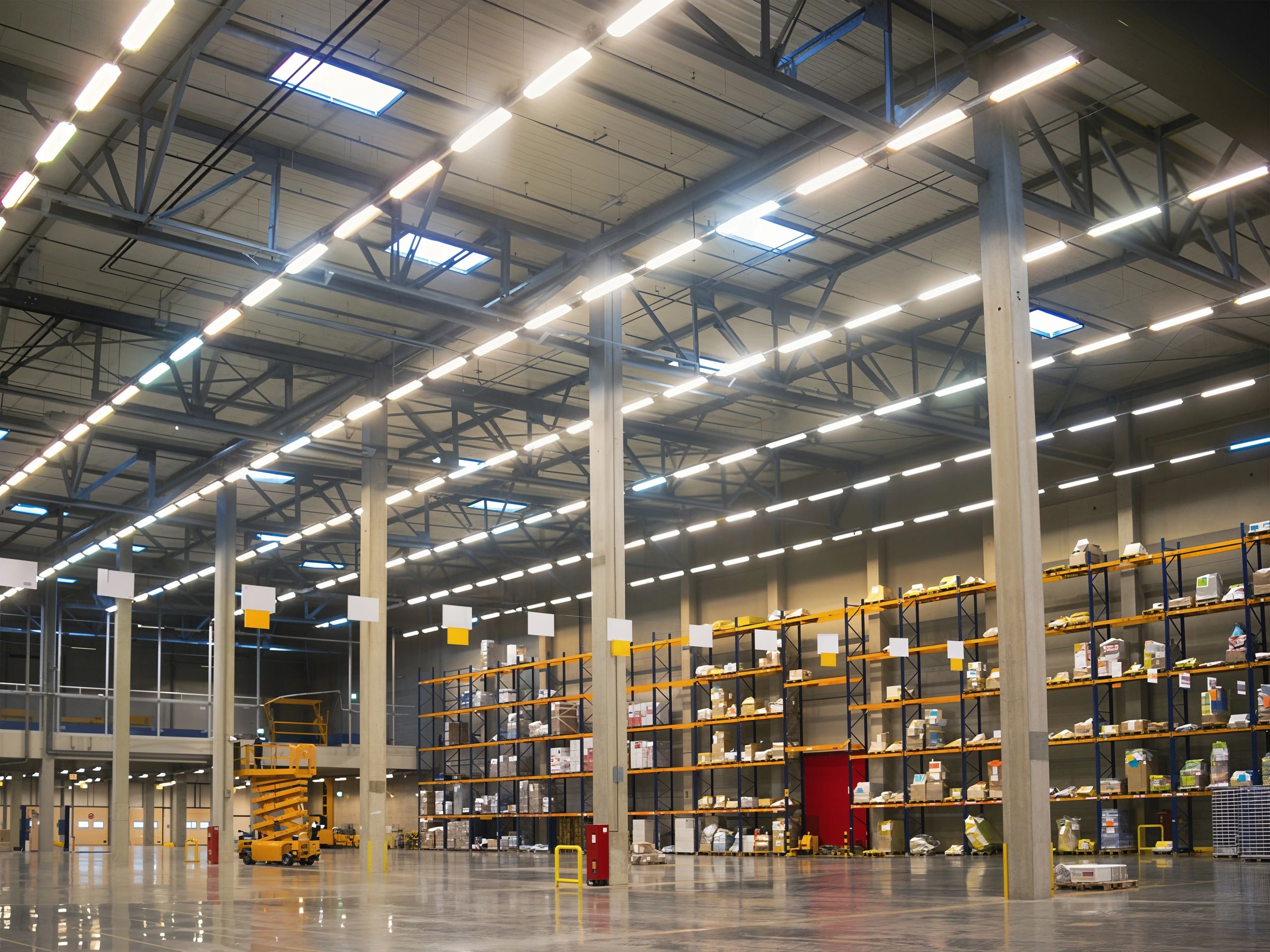 HVAC warehouse inventory shelves commercial equipment