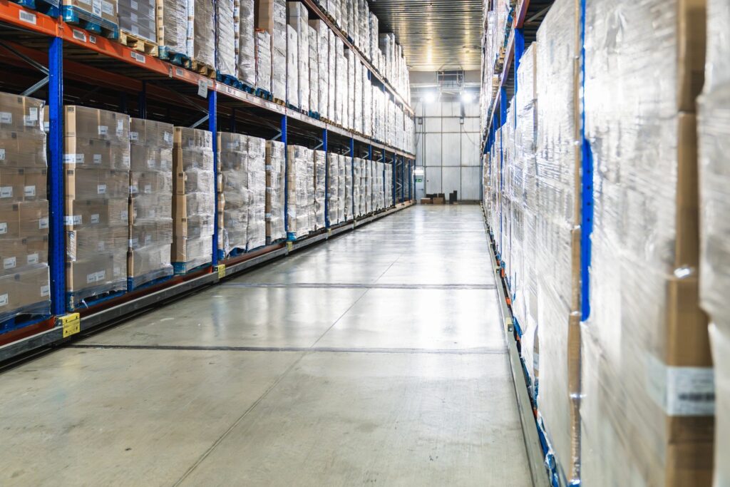 air conditioning units on shelves